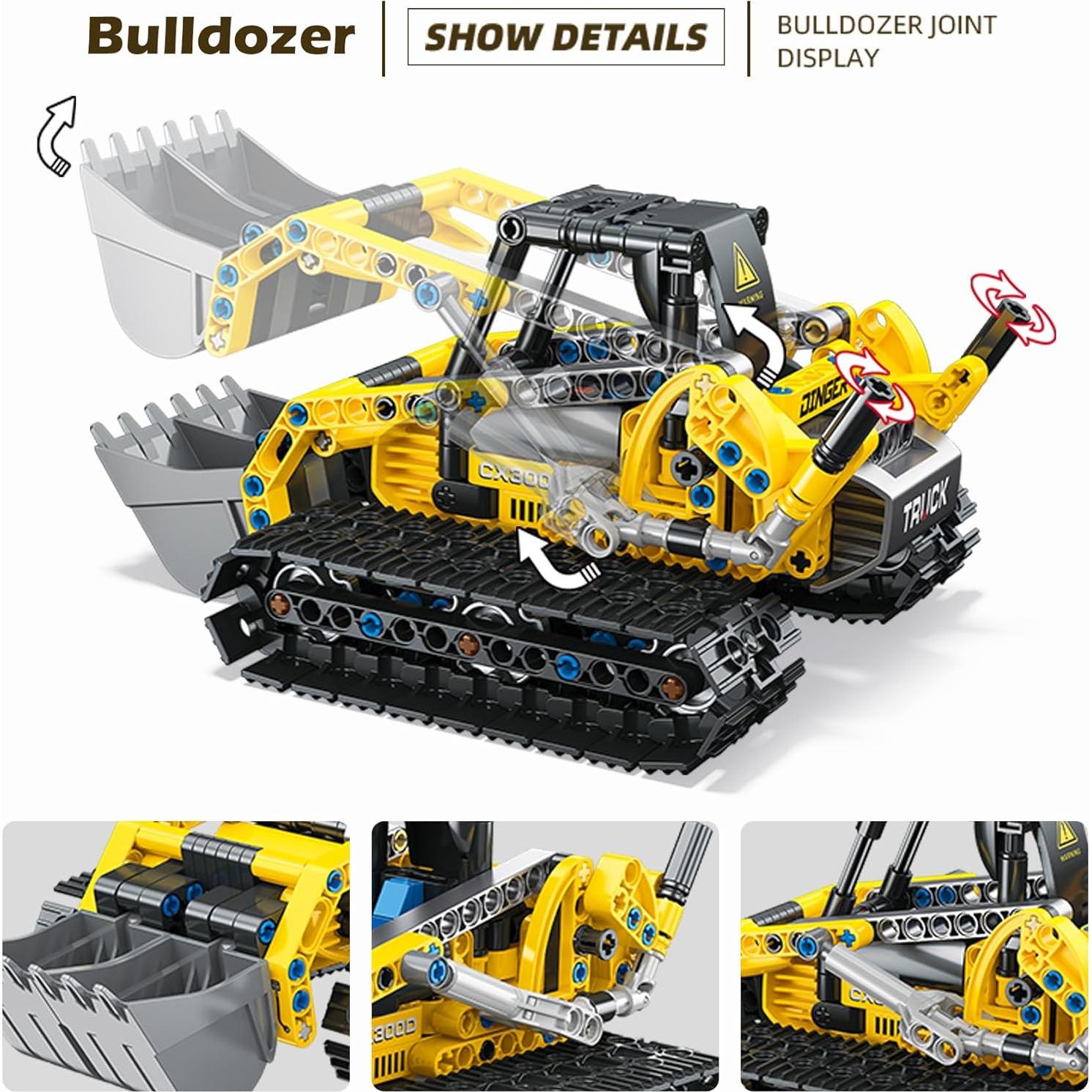Kit de Construcción 2-en-1 BeepZipp - Excavadora y Bulldozer 399 Piezas