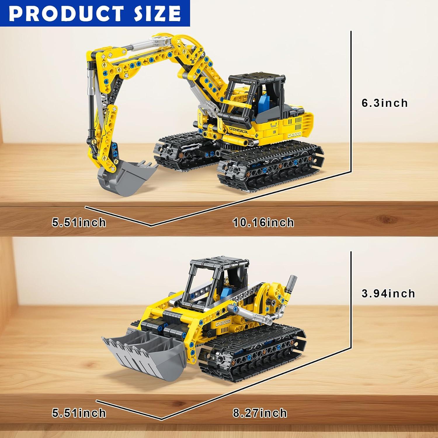 Kit de Construcción 2-en-1 BeepZipp - Excavadora y Bulldozer 399 Piezas