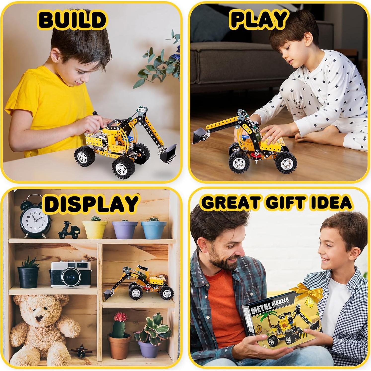 Kit de Construcción Excavadora Metal ArtCreativity 256 Piezas