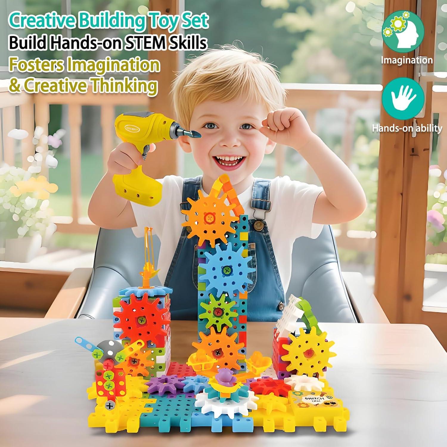 Juguete de Construcción STEM IIROMECI 248 Piezas Engranajes