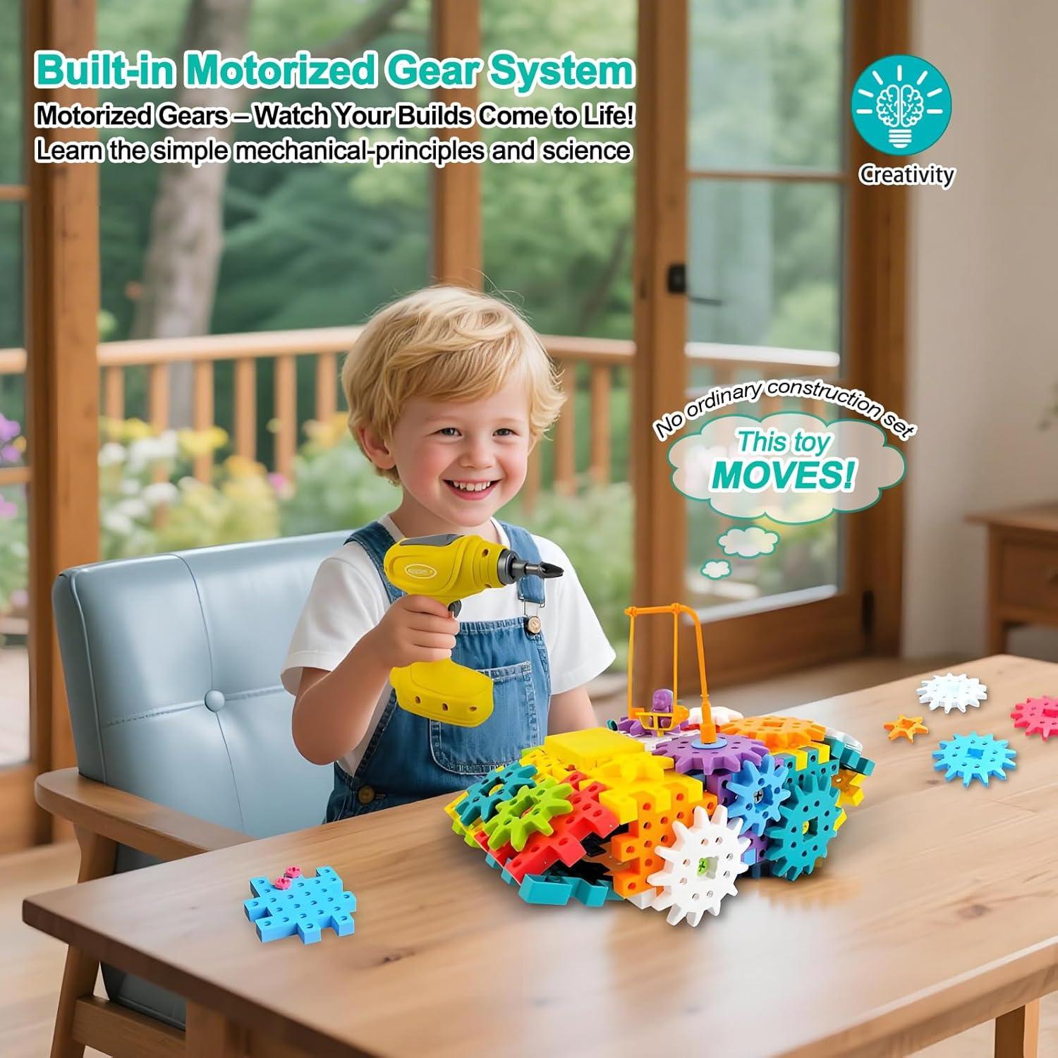 Juguete de Construcción STEM IIROMECI 248 Piezas Engranajes