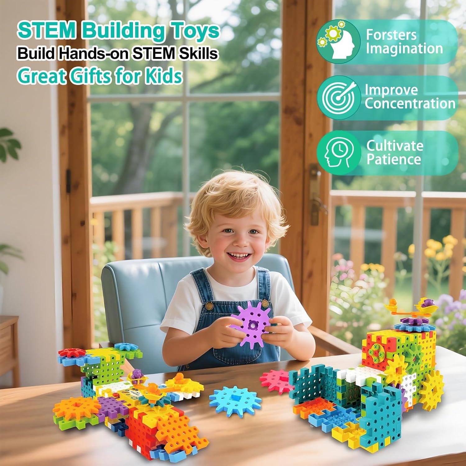 Juguete de Construcción STEM IIROMECI 248 Piezas Engranajes