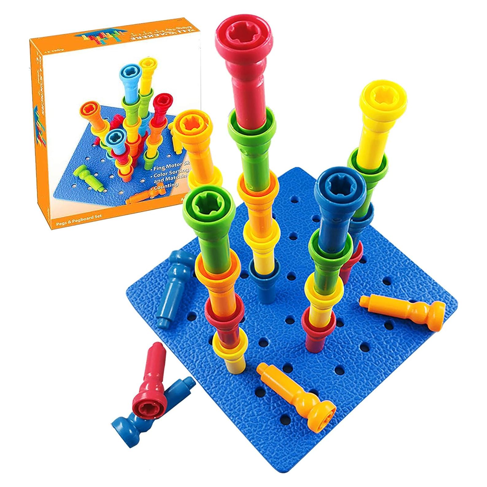 Juego de Tablero de Clavos VIPAMZ - Juguete Montessori 25 Clavos