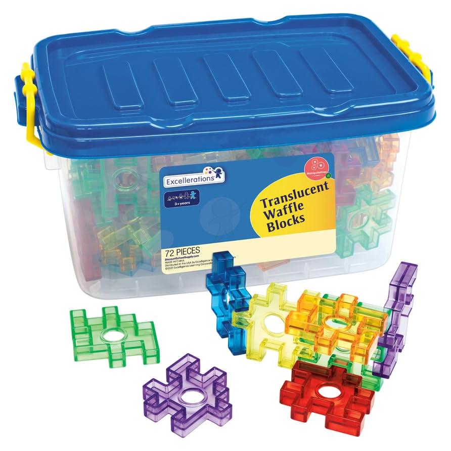 Bloques de Waffle Translúcidos Excellerations - 72 Piezas