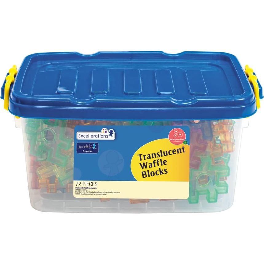 Bloques de Waffle Translúcidos Excellerations - 72 Piezas