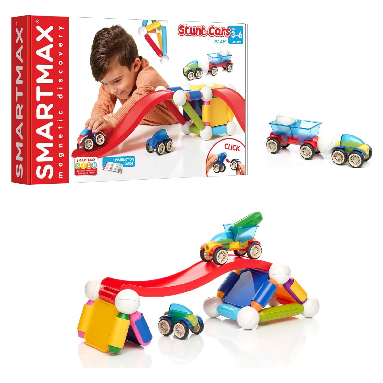 Set de Construcción Magnética SmartMax Coches Acrobáticos 46 Piezas