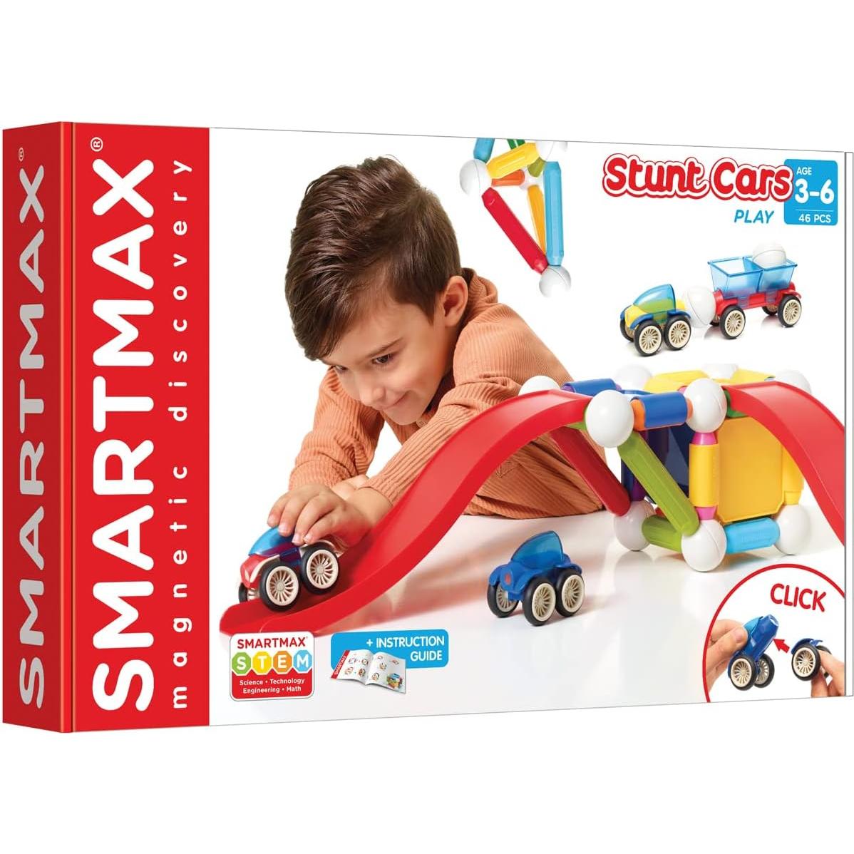 Set de Construcción Magnética SmartMax Coches Acrobáticos 46 Piezas