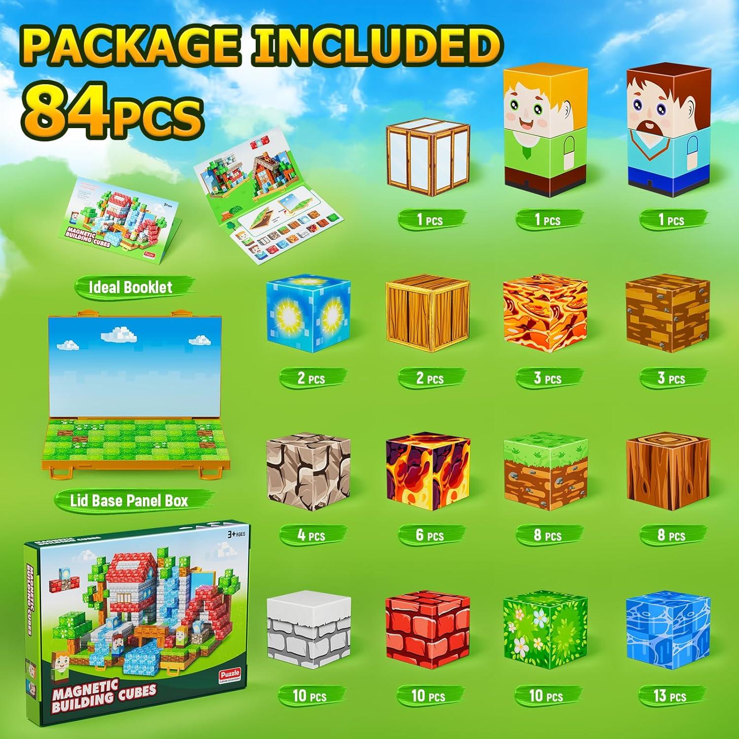 Bloques Magnéticos de Construcción Wxlbr 84PCS 2.54 cm