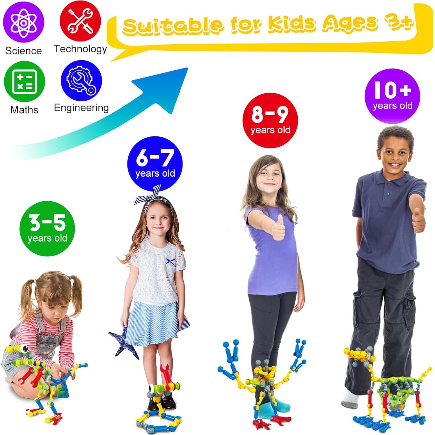 Set de 215 Piezas de Bloques de Construcción Afomida - Juguete Educativo para Niños de 3 a 7 Años