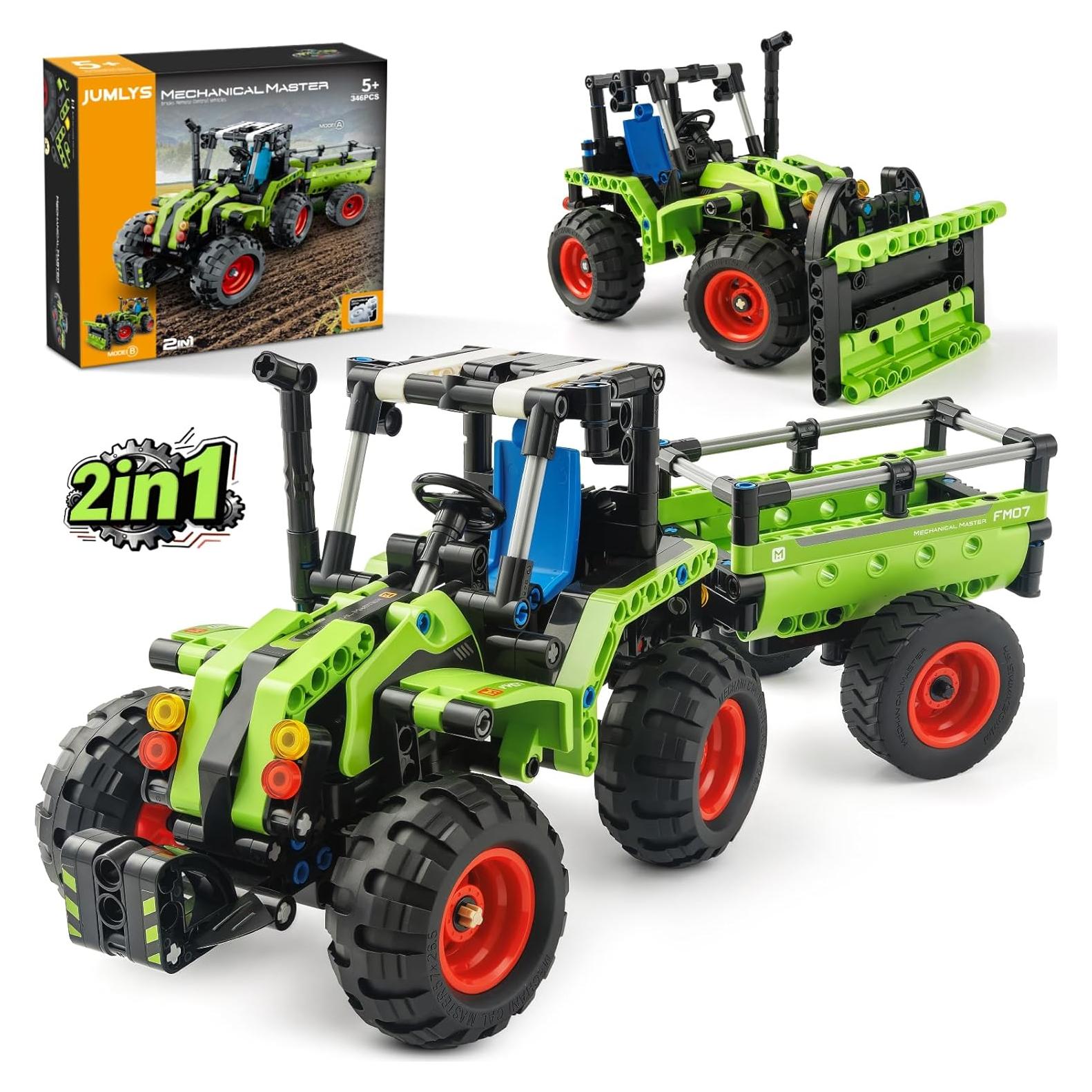 Juguete de Construcción STEM Jumlys 346 Pcs Tractor 2 en 1