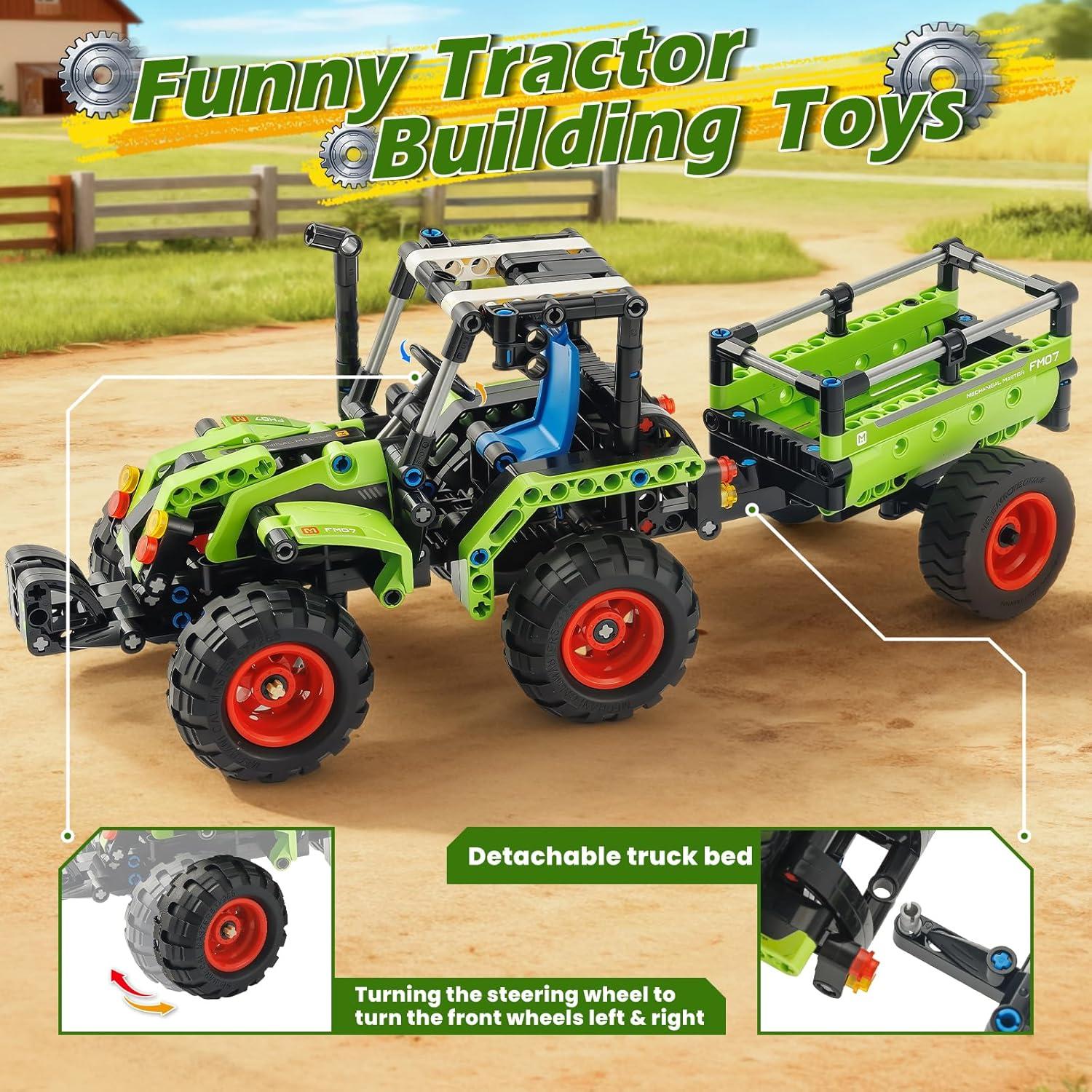 Juguete de Construcción STEM Jumlys 346 Pcs Tractor 2 en 1