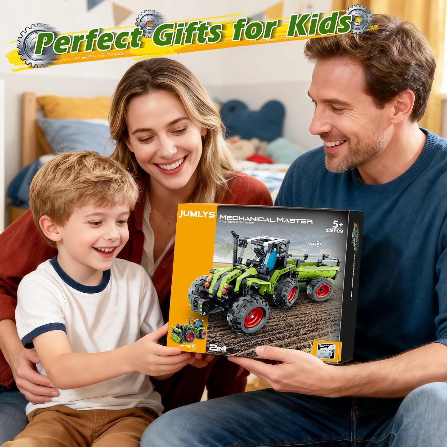 Juguete de Construcción STEM Jumlys 346 Pcs Tractor 2 en 1