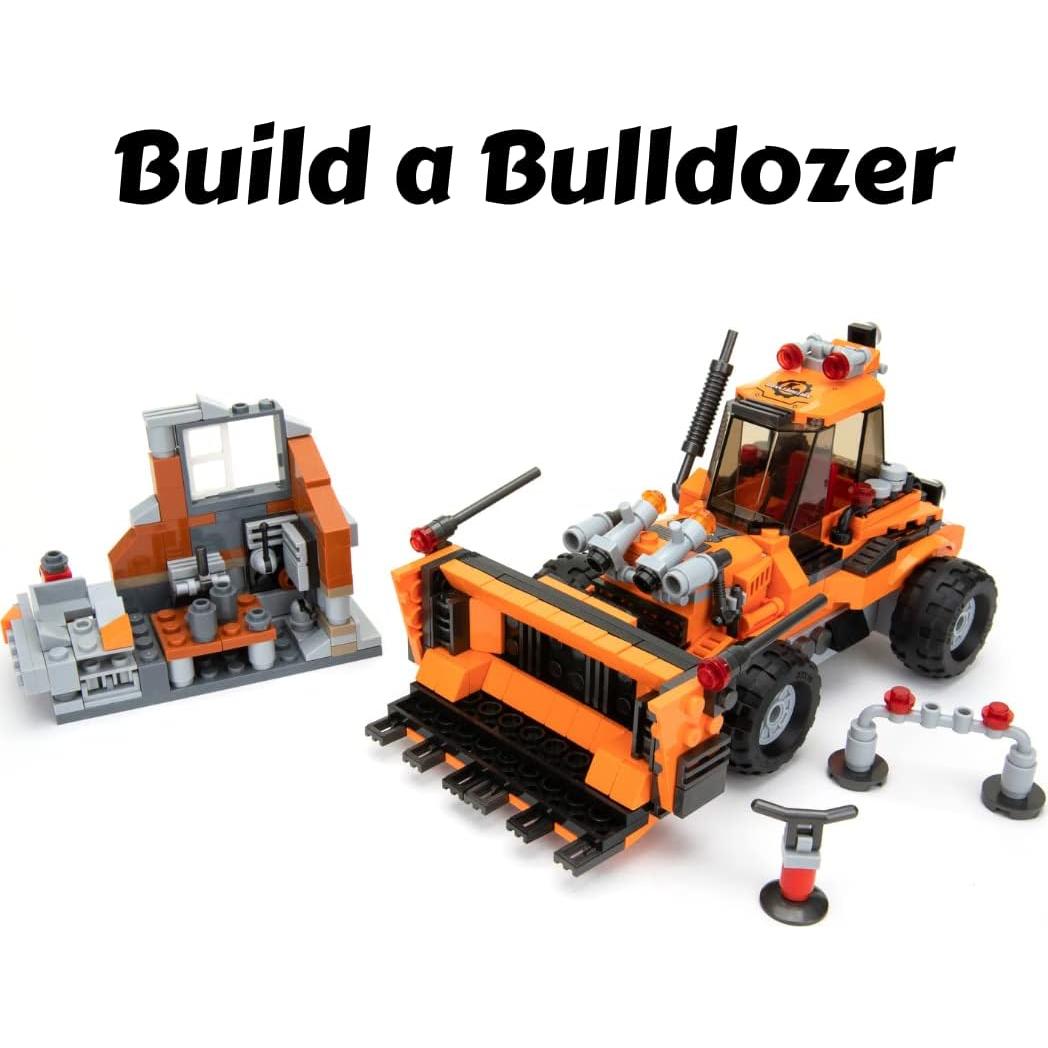 Juego de Bloques de Construcción 2-en-1 Bulldozer y Montacargas Block Builder - 521 Piezas