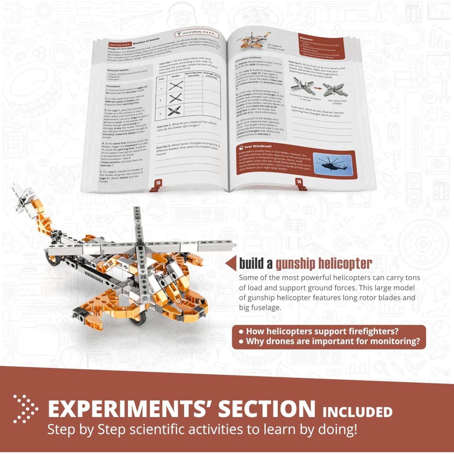 Engino Juguete STEM Aeronaves 10 Modelos 9+ Kit de Construcción