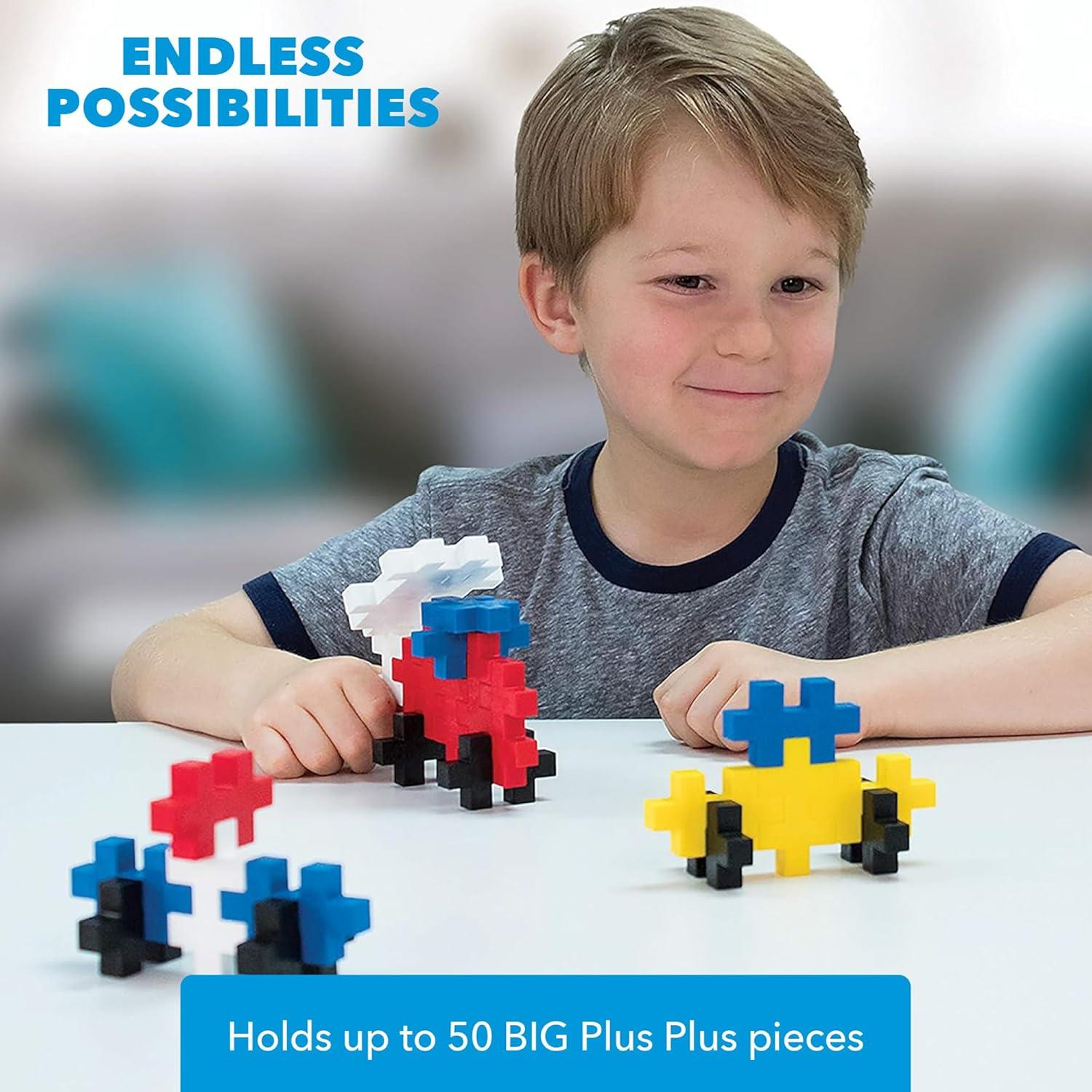 Estuche de Viaje Plus Plus BIG con 15 Piezas Grandes - Juguete de Construcción STEM para Niños