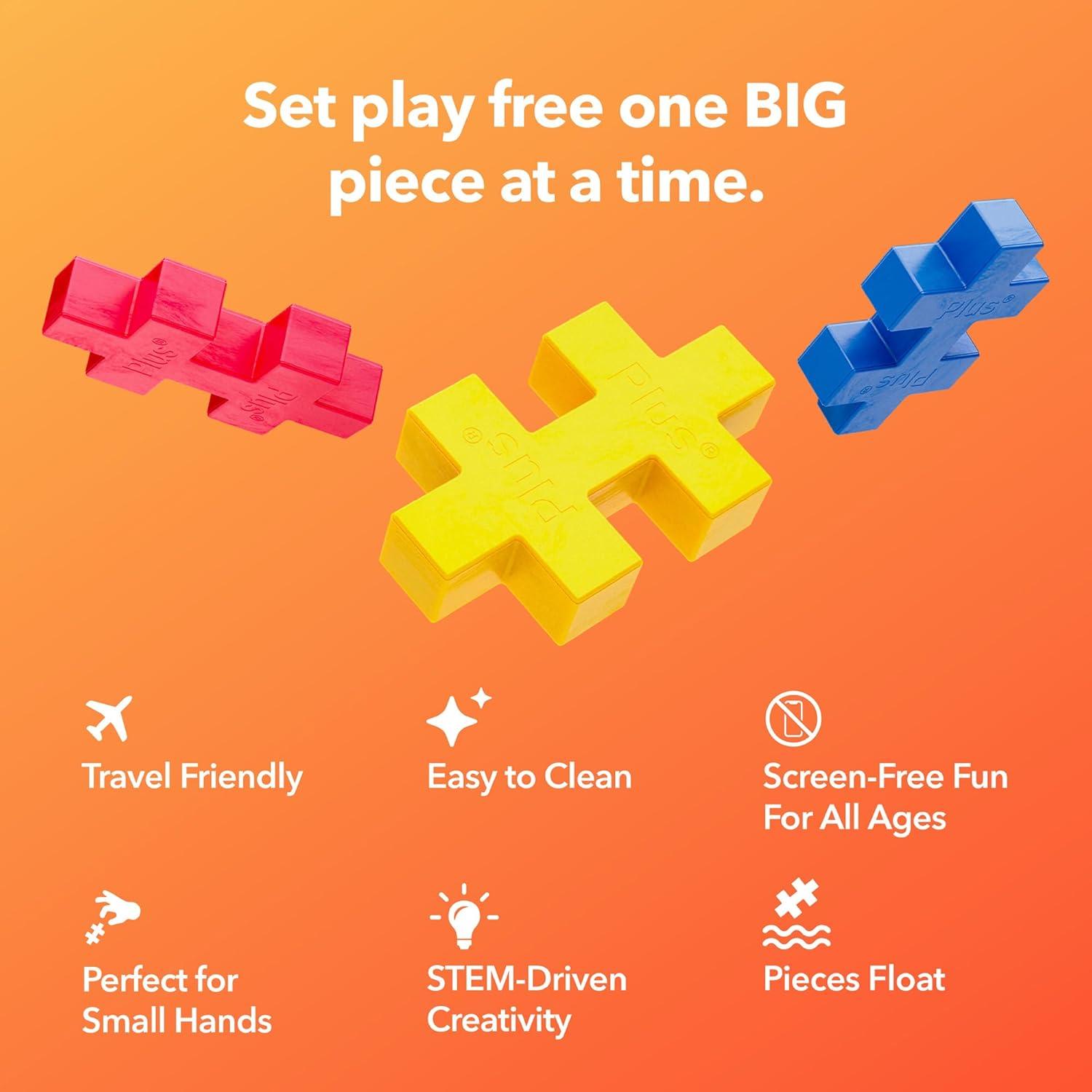 Estuche de Viaje Plus Plus BIG con 15 Piezas Grandes - Juguete de Construcción STEM para Niños