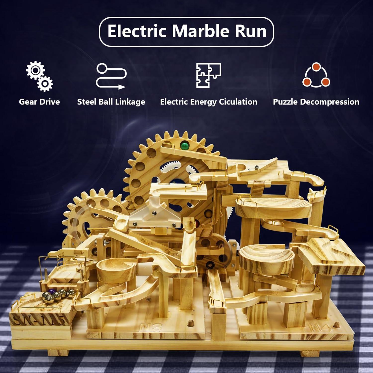 Juego de Construcción de Pista de Canicas de Madera SN-115