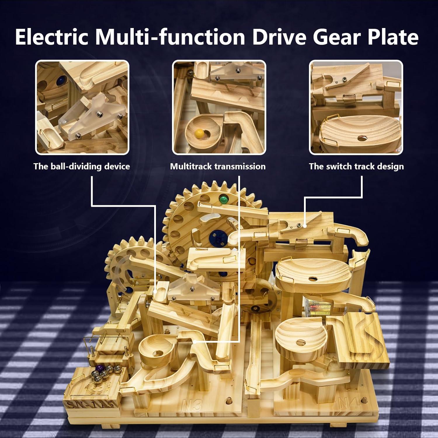 Juego de Construcción de Pista de Canicas de Madera SN-115