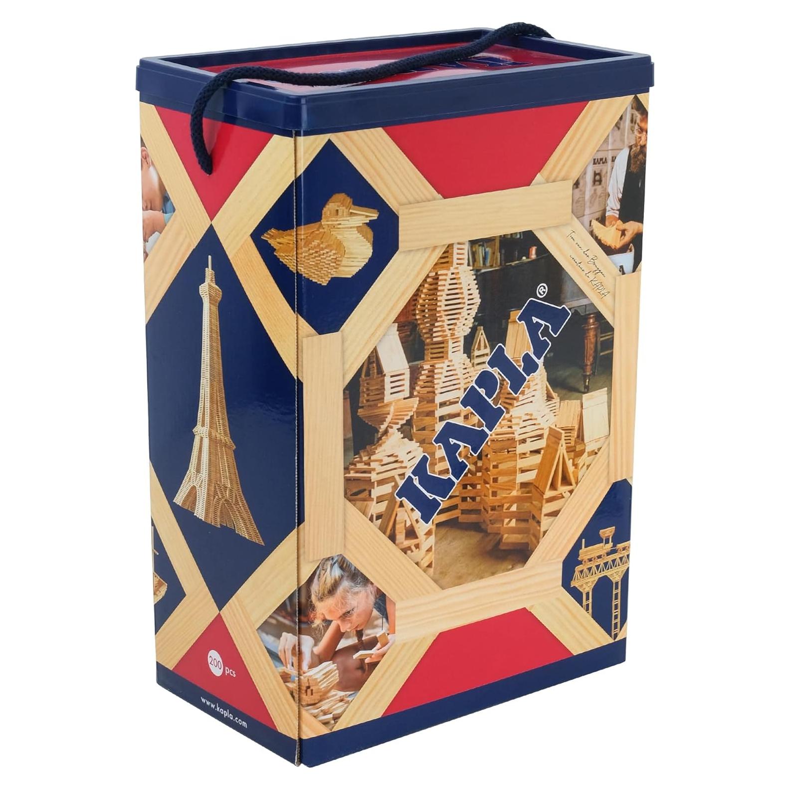 KAPLA Kit de Construcción de Madera 200 Ladrillos 11.43x0.64x2.54cm