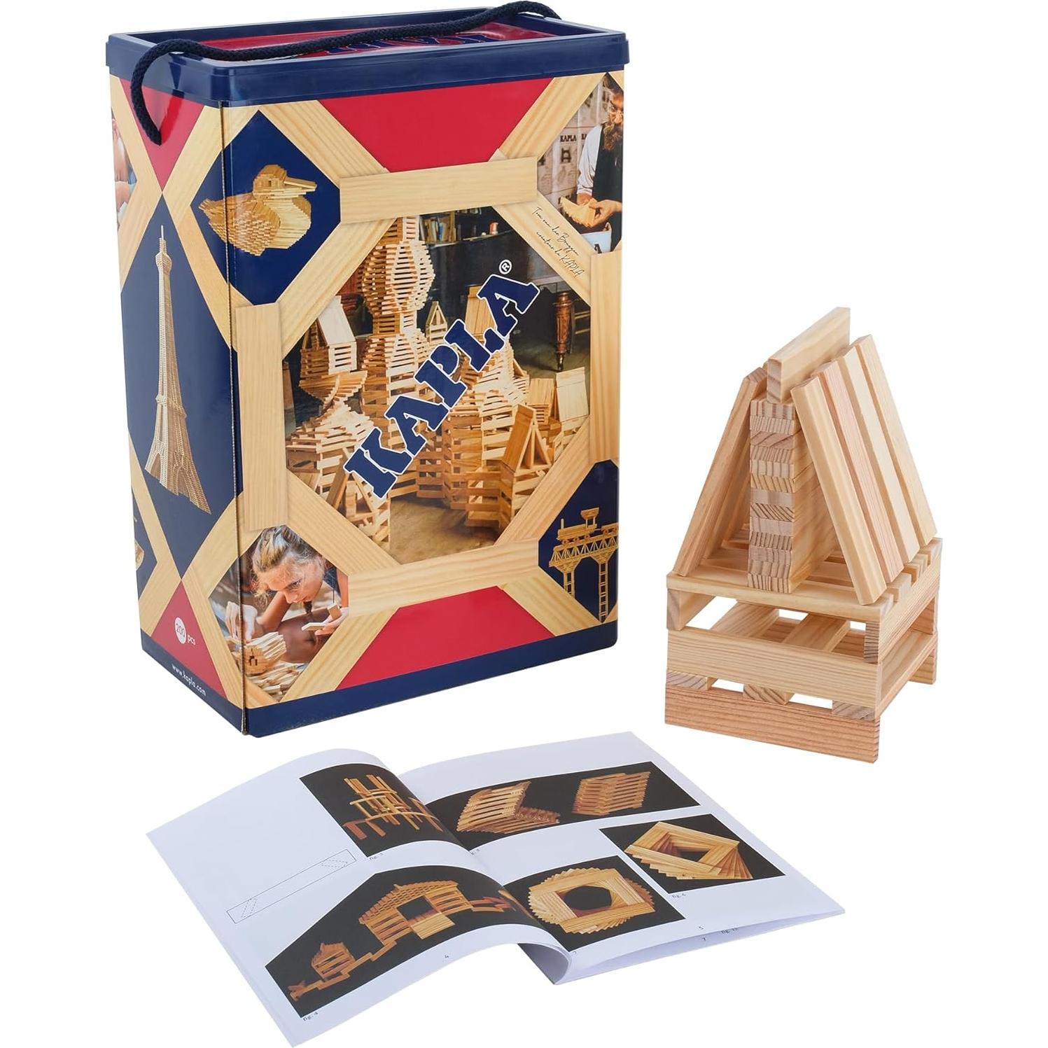 KAPLA Kit de Construcción de Madera 200 Ladrillos 11.43x0.64x2.54cm