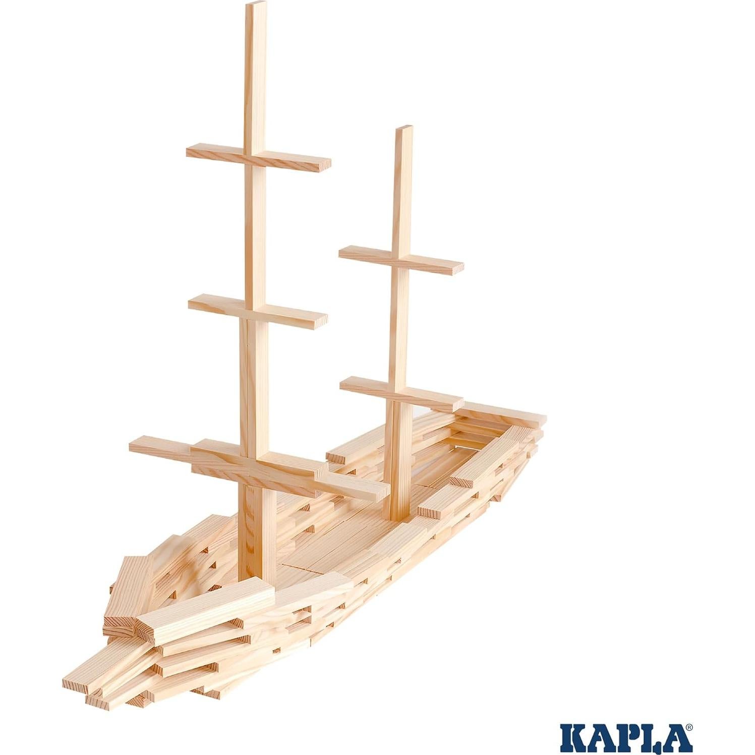 KAPLA Kit de Construcción de Madera 200 Ladrillos 11.43x0.64x2.54cm