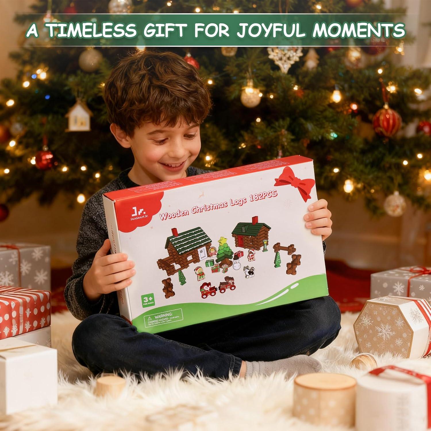 Juego de Construcción de Troncos de Madera SainSmart Jr. 182 Piezas