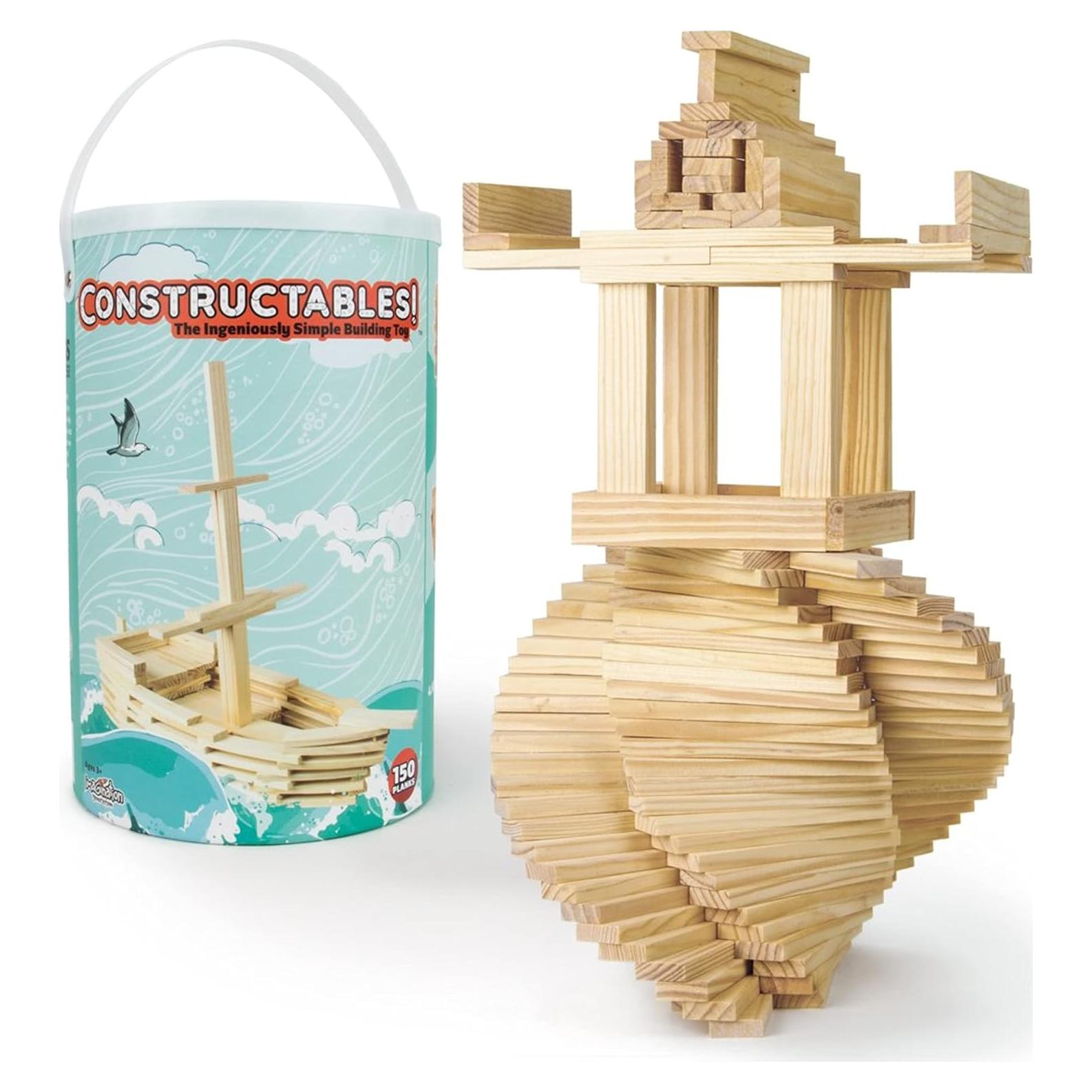 Juguete Educativo Constructables! 150 Piezas Madera Pino