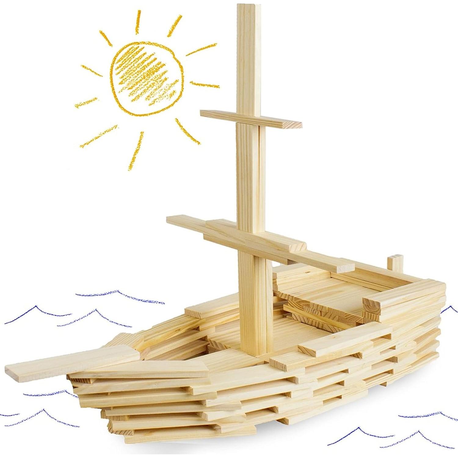 Juguete Educativo Constructables! 150 Piezas Madera Pino