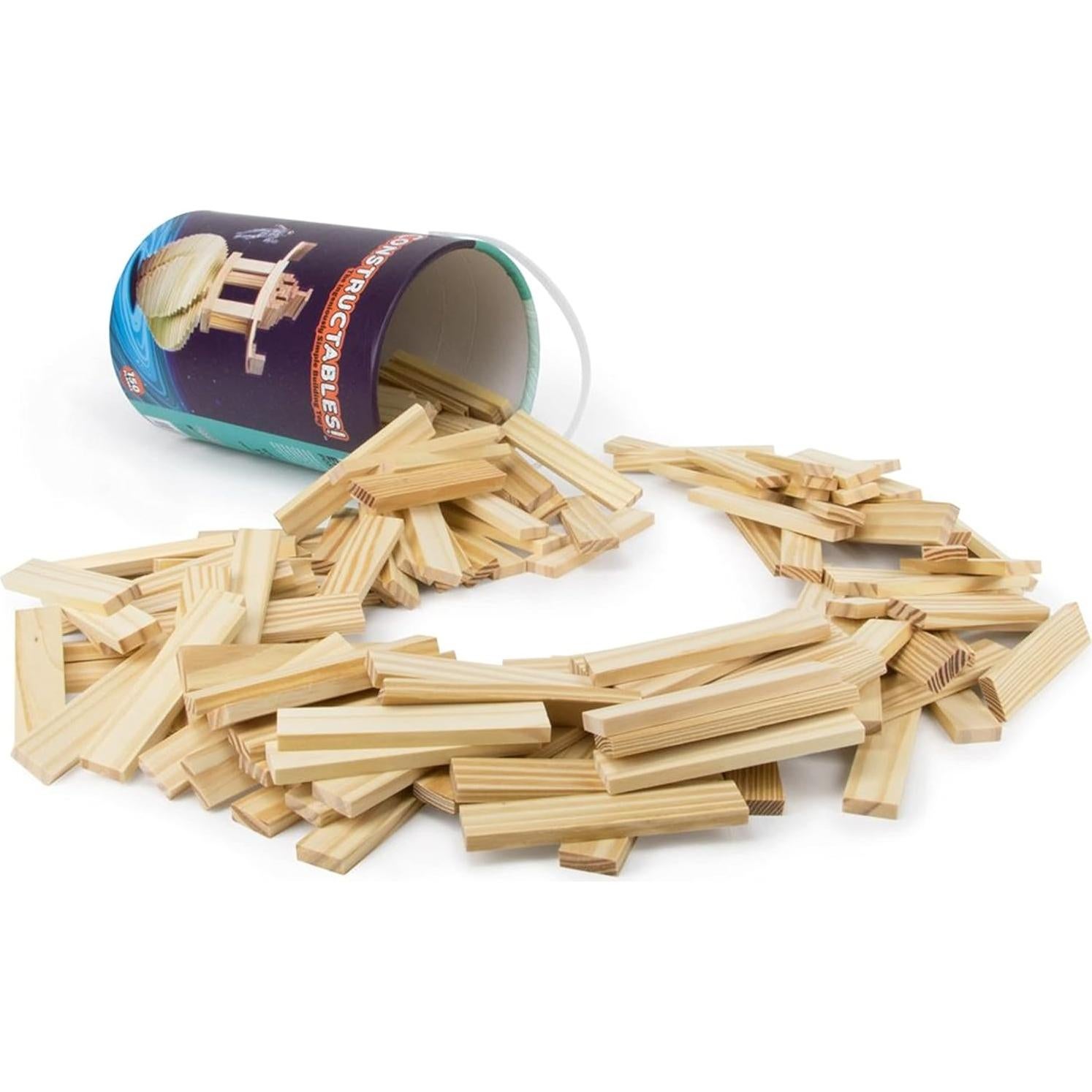 Juguete Educativo Constructables! 150 Piezas Madera Pino