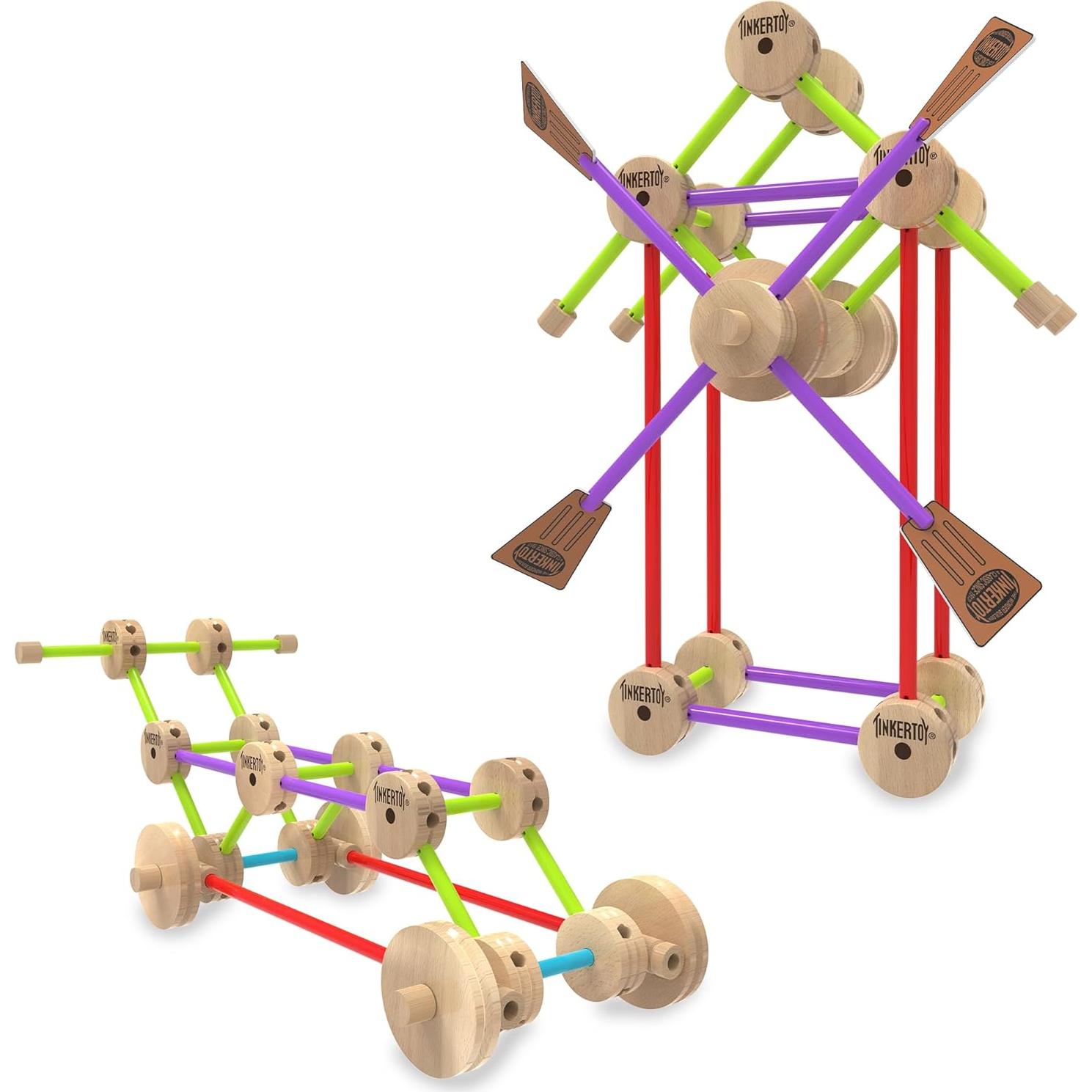 Set de Construcción Retro TINKERTOY en Lata - 85 Piezas