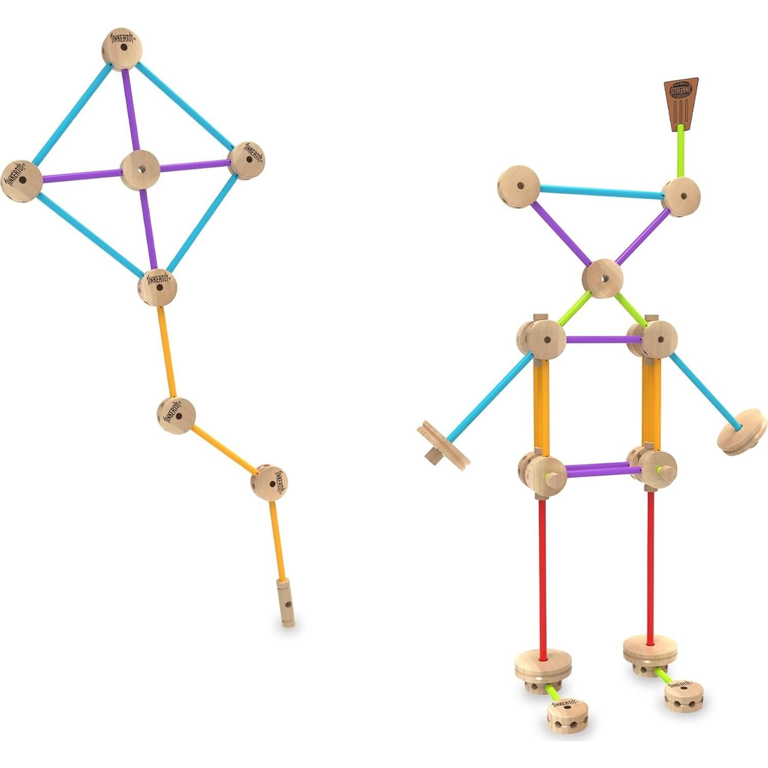 Set de Construcción Retro TINKERTOY en Lata - 85 Piezas