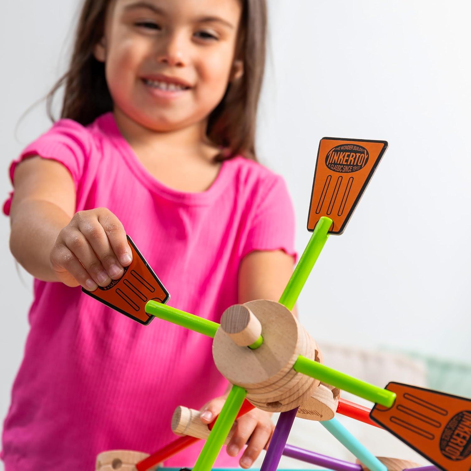 Set de Construcción Retro TINKERTOY en Lata - 85 Piezas