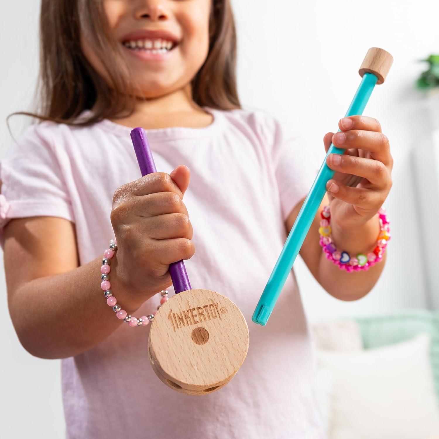 Set de Construcción Retro TINKERTOY en Lata - 85 Piezas