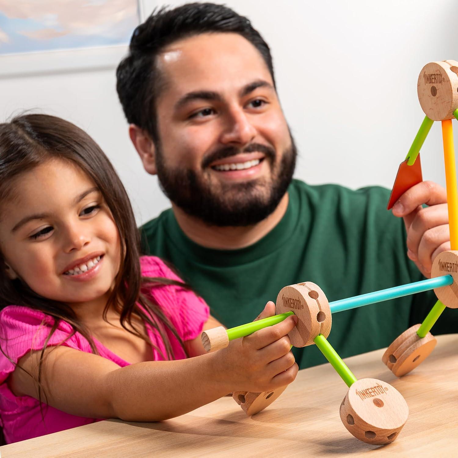 Set de Construcción Retro TINKERTOY en Lata - 85 Piezas