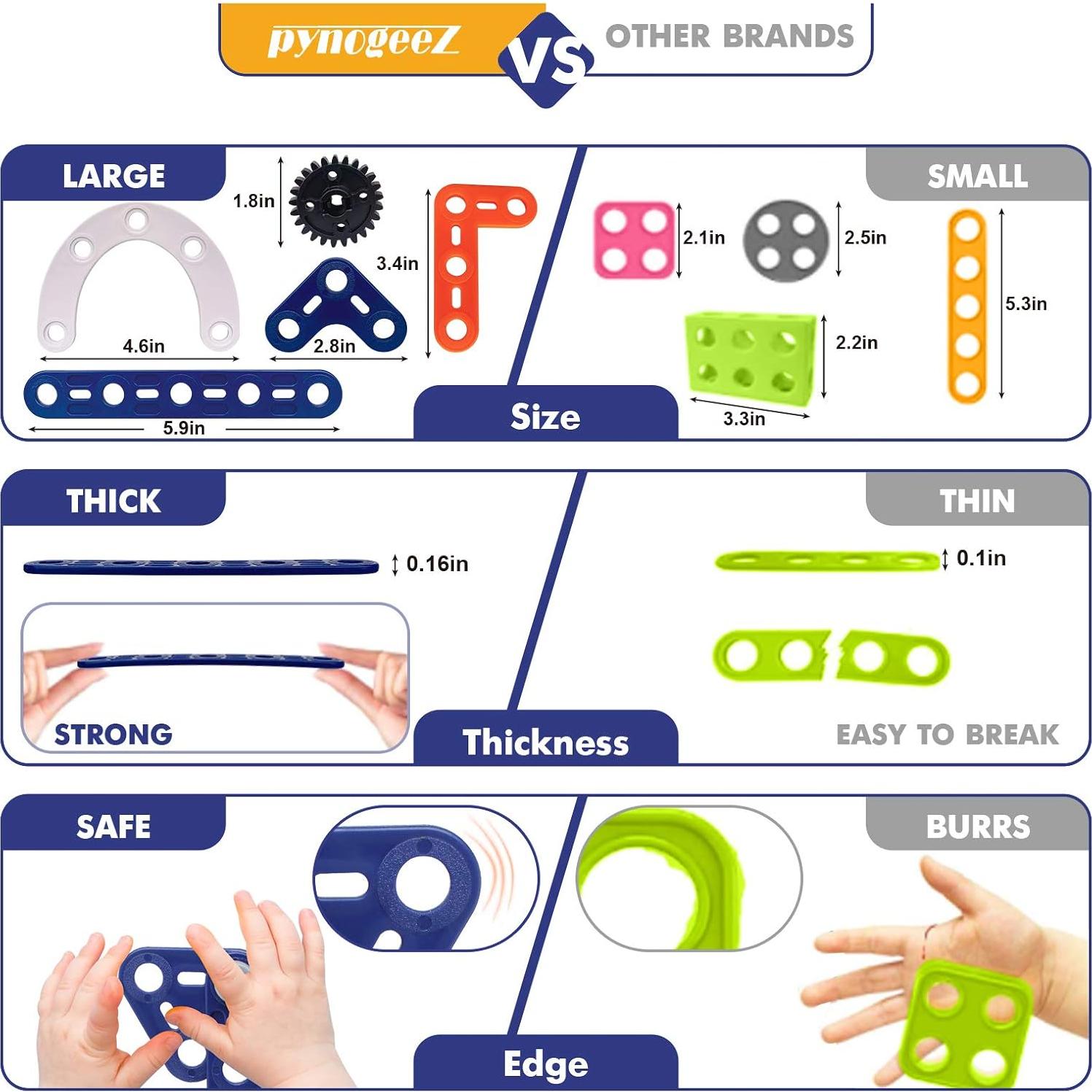 Kit de Juguetes de Construcción STEM Pynogeez 152 Piezas