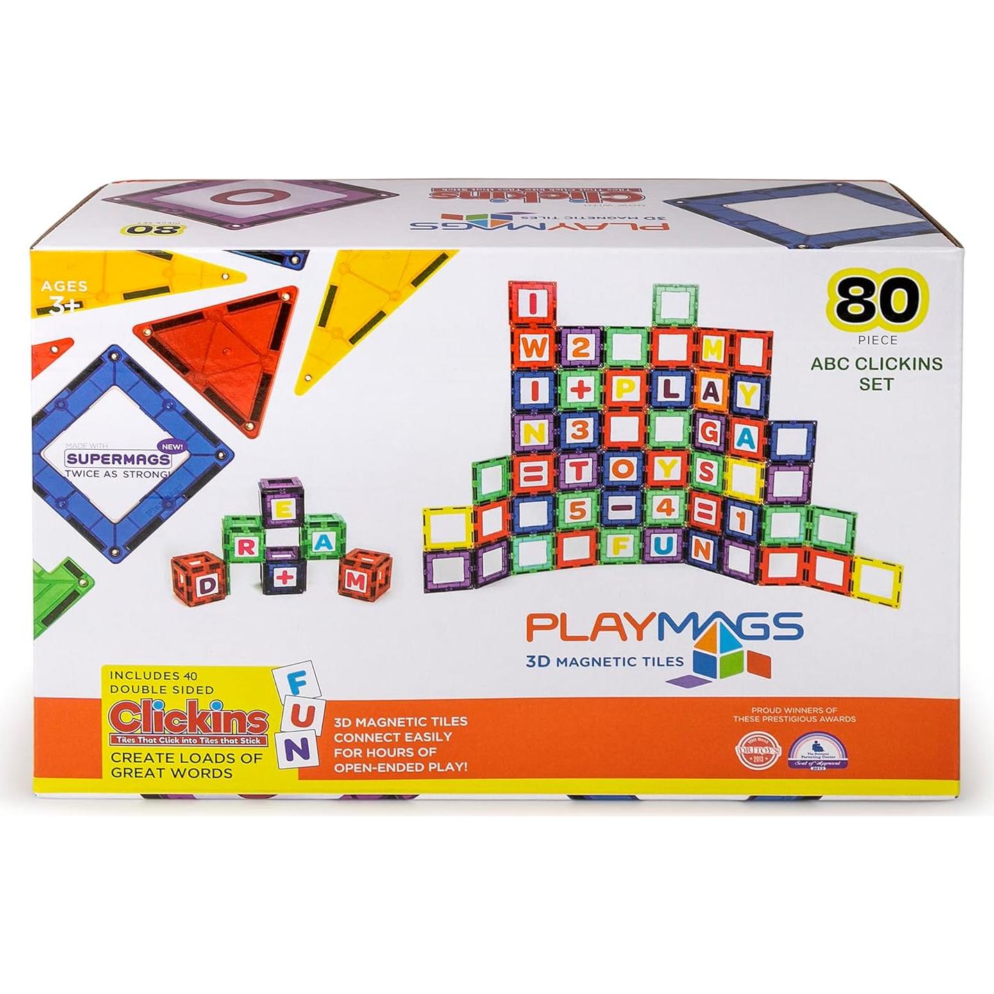 Juego de Construcción Magnética Playmags 80 Piezas Educativo