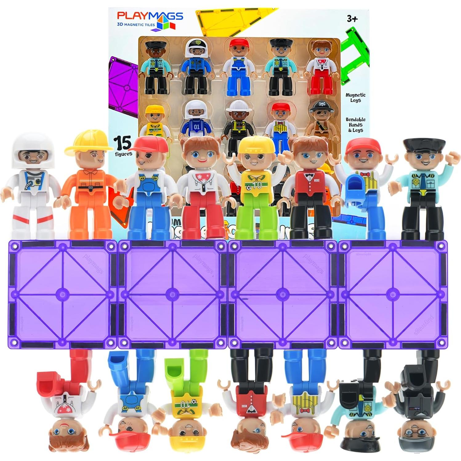 Conjunto de Figuras Magnéticas Playmags 15 Piezas 3"