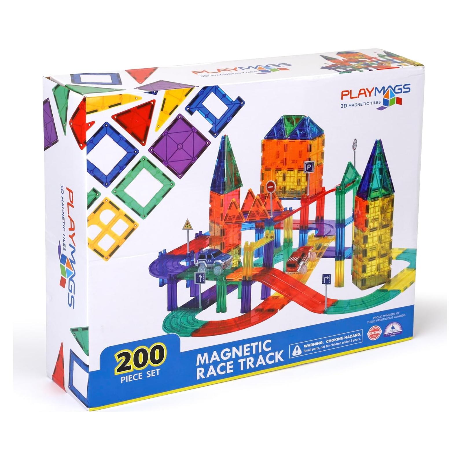 Juego de Pistas de Carreras Magnéticas Playmags - 200 Piezas