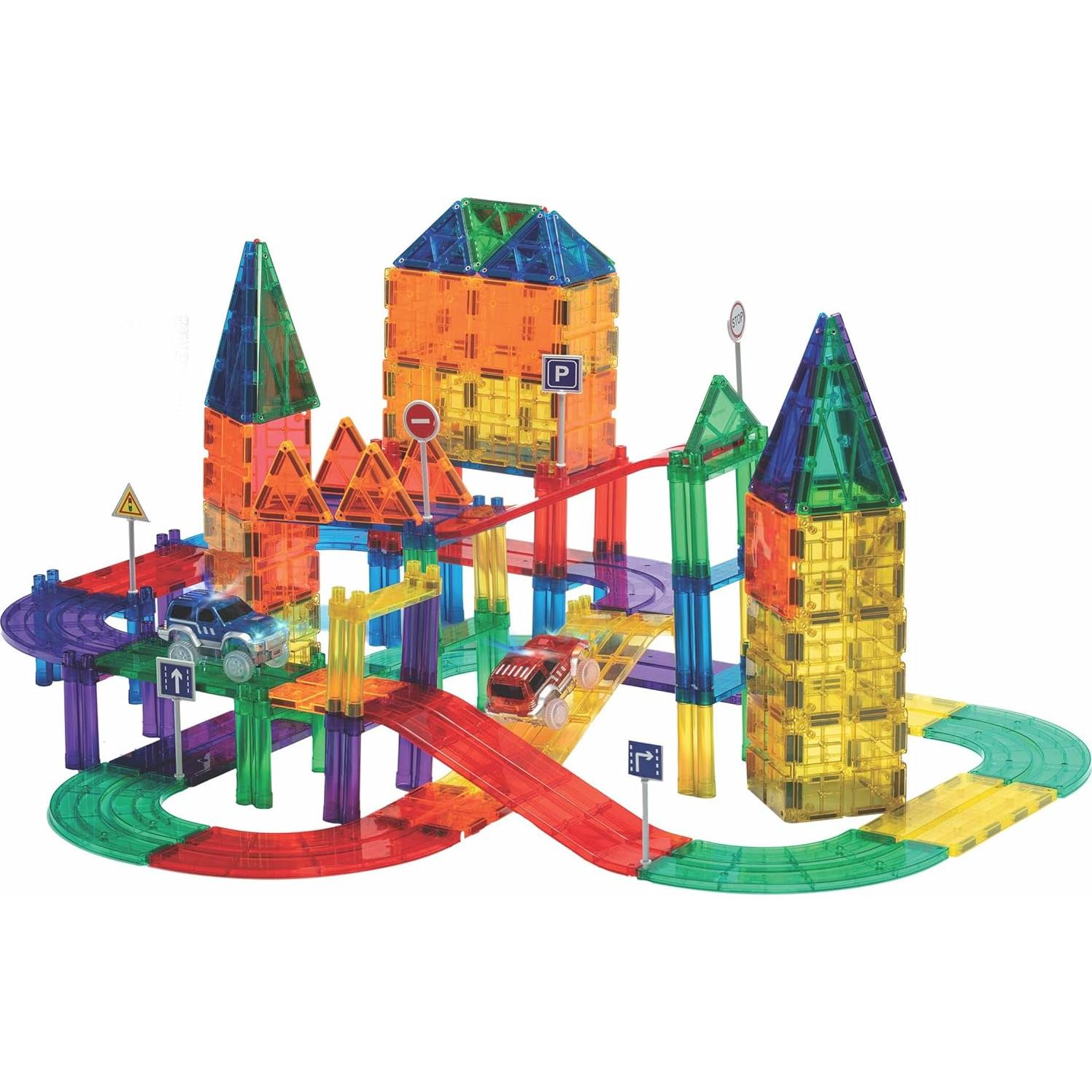 Juego de Pistas de Carreras Magnéticas Playmags - 200 Piezas