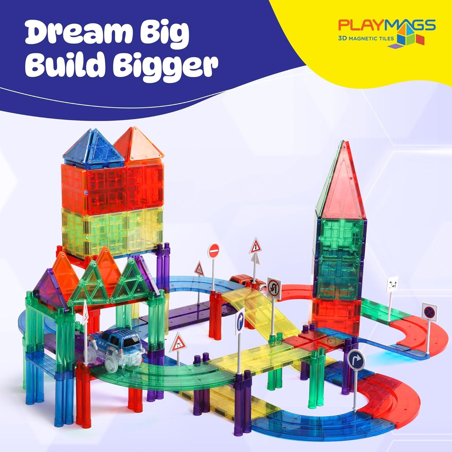 Juego de Pistas de Carreras Magnéticas Playmags - 200 Piezas