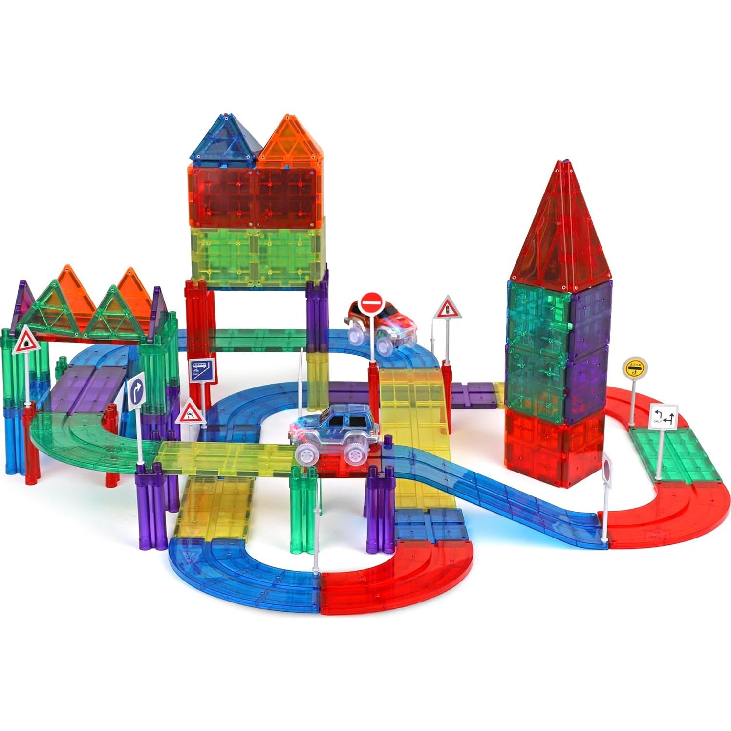 Juego de Pistas de Carreras Magnéticas Playmags - 200 Piezas