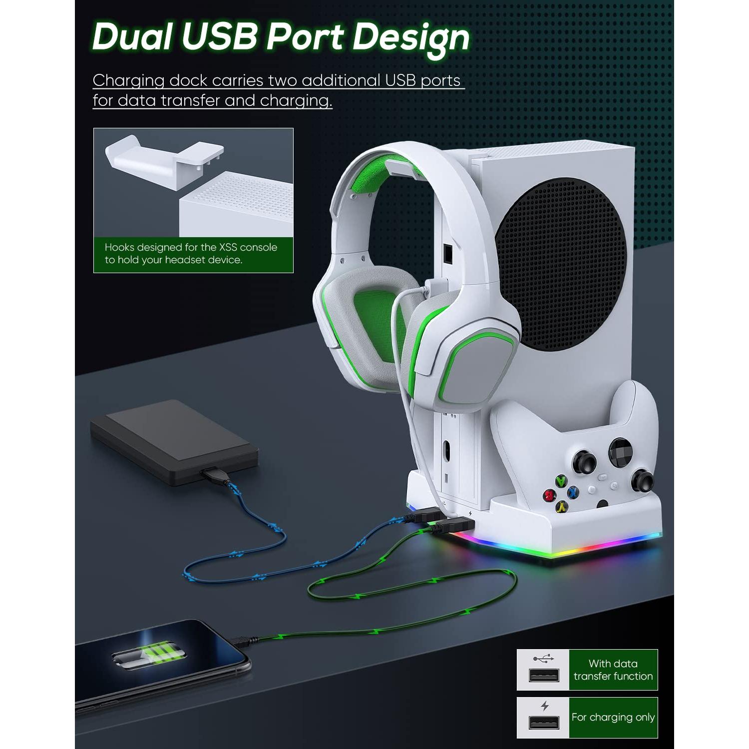 Soporte de Enfriamiento Klipdasse para Xbox Series S con Carga Doble