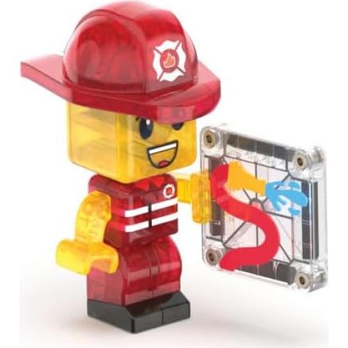 Set de Estación de Bomberos MAGNA-TILES 50 Piezas con Luz y Sonido