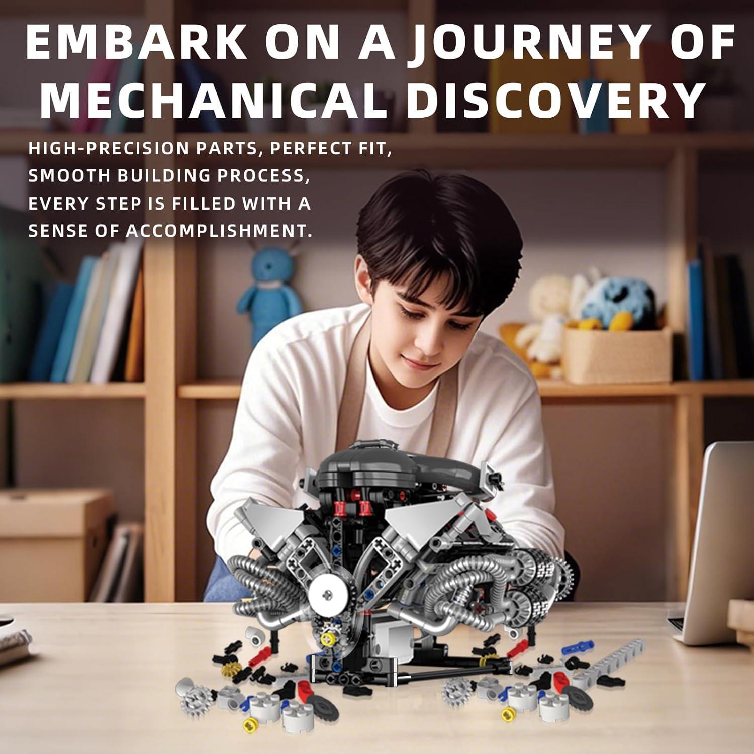 Kit de Modelo de Motor V8 Technic Chanbrick 0.59 kg