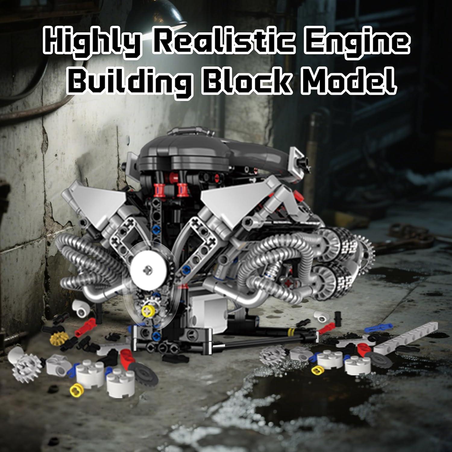 Kit de Modelo de Motor V8 Technic Chanbrick 0.59 kg