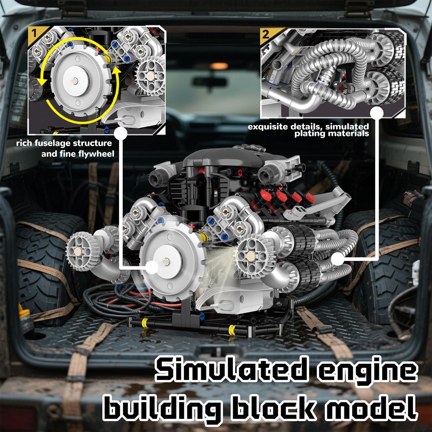 Kit de Modelo de Motor V8 Technic Chanbrick 0.59 kg