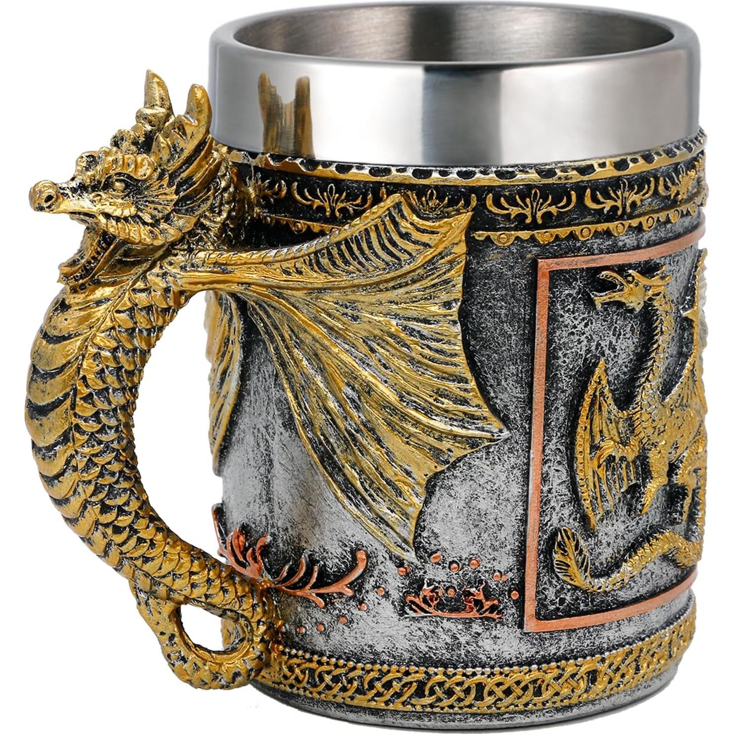 Taza de Dragón Dorado Alikiki - 0.45L de Acero Inoxidable