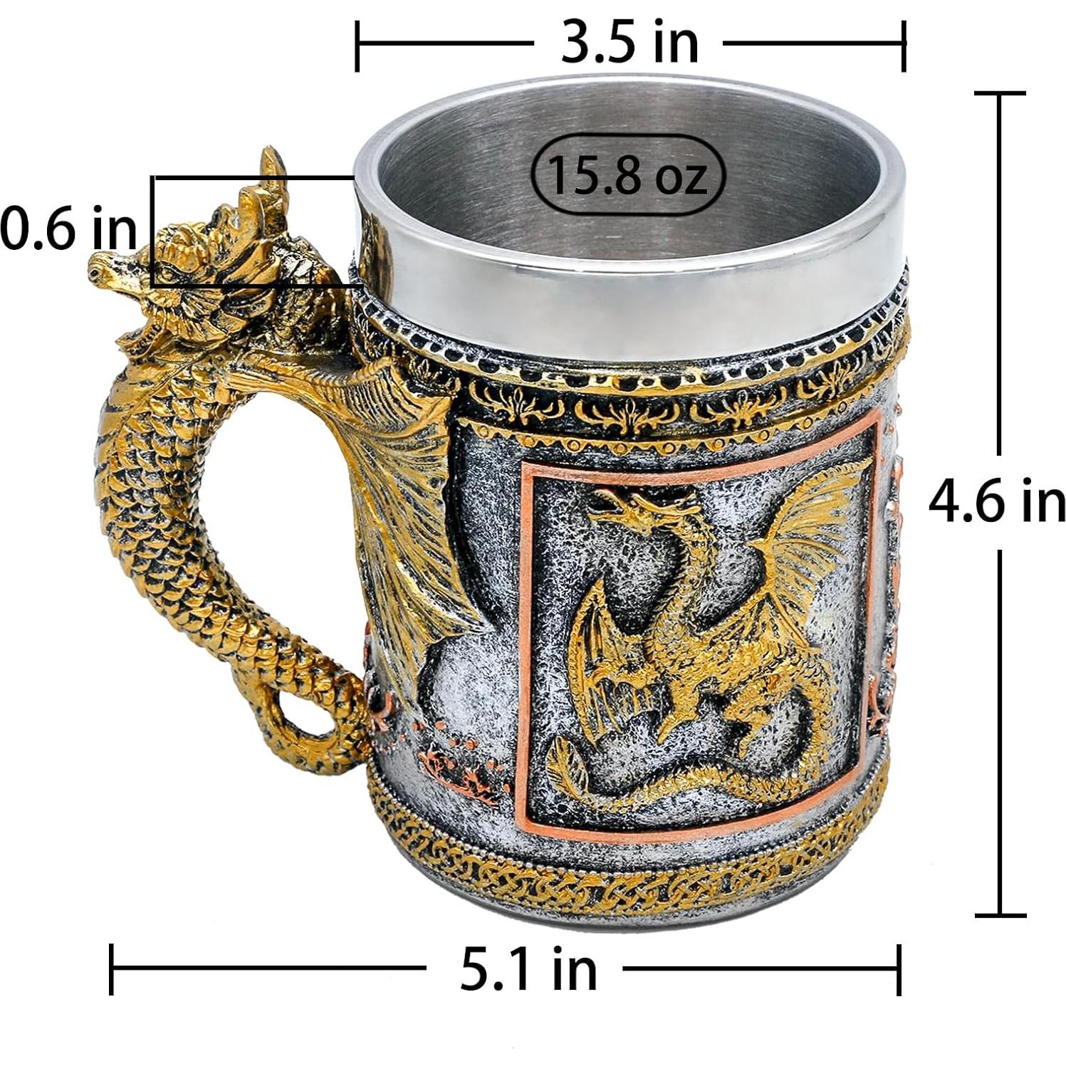 Taza de Dragón Dorado Alikiki - 0.45L de Acero Inoxidable