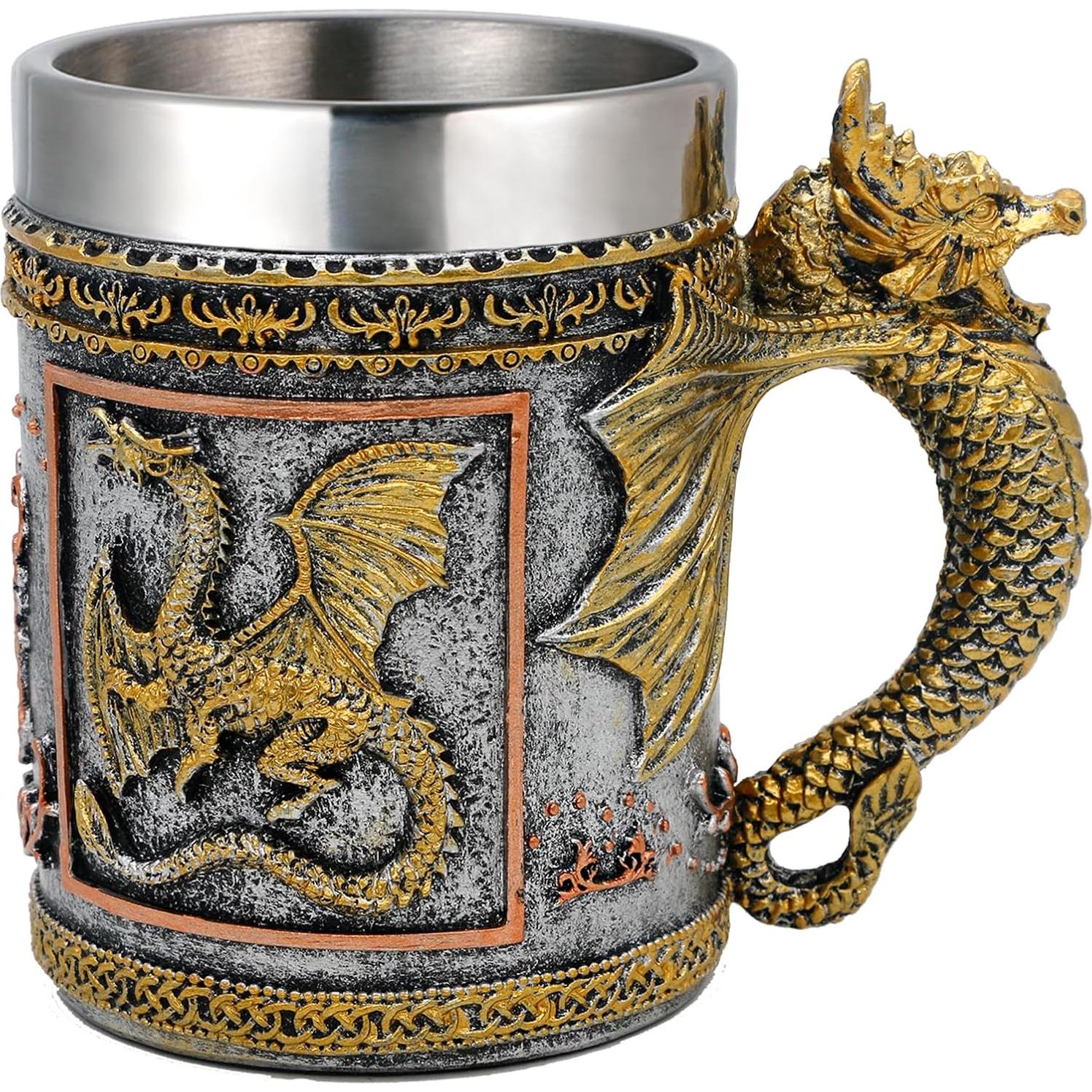 Taza de Dragón Dorado Alikiki - 0.45L de Acero Inoxidable