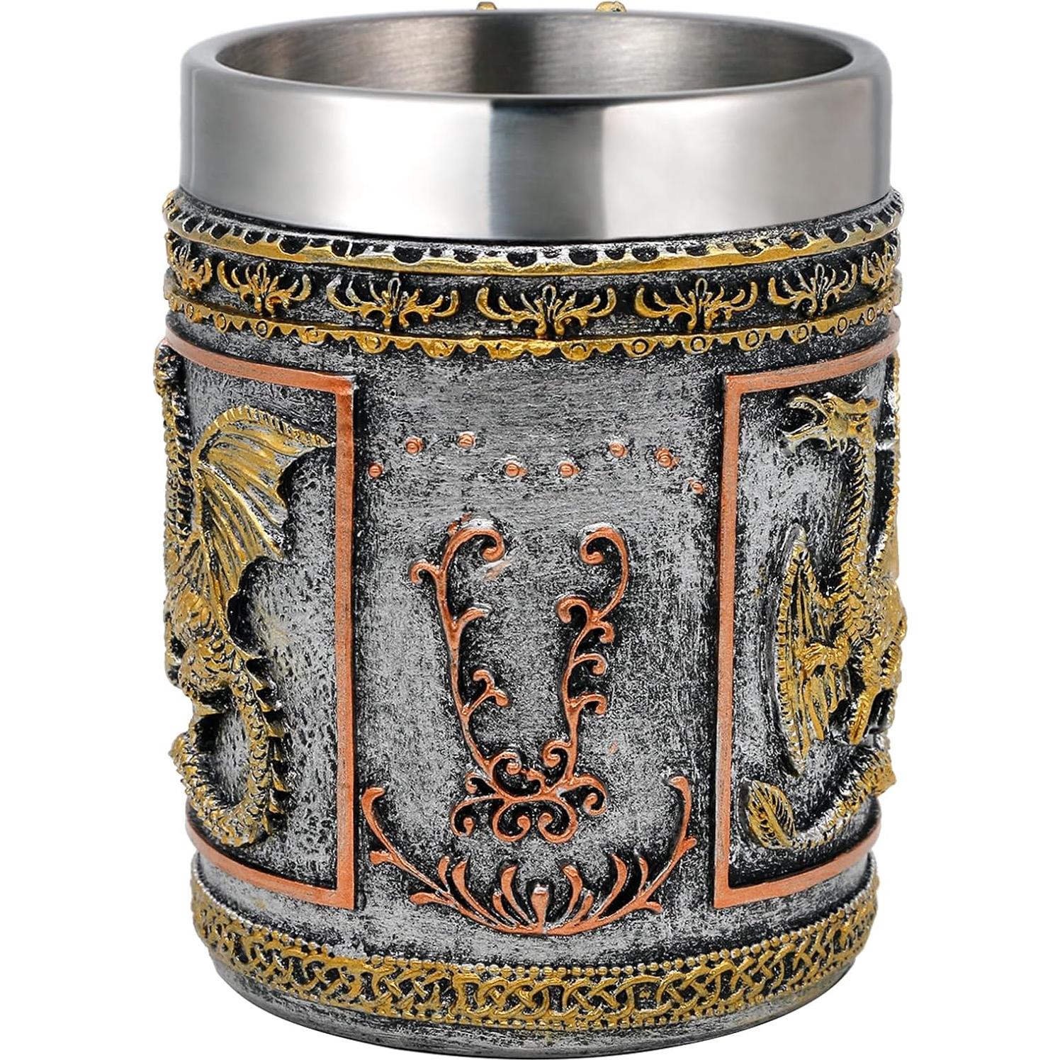 Taza de Dragón Dorado Alikiki - 0.45L de Acero Inoxidable